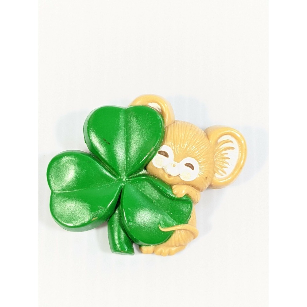 Vintage 1983 Hallmark Clover Shamrock Mouse Pin St Patrick's‎ Day